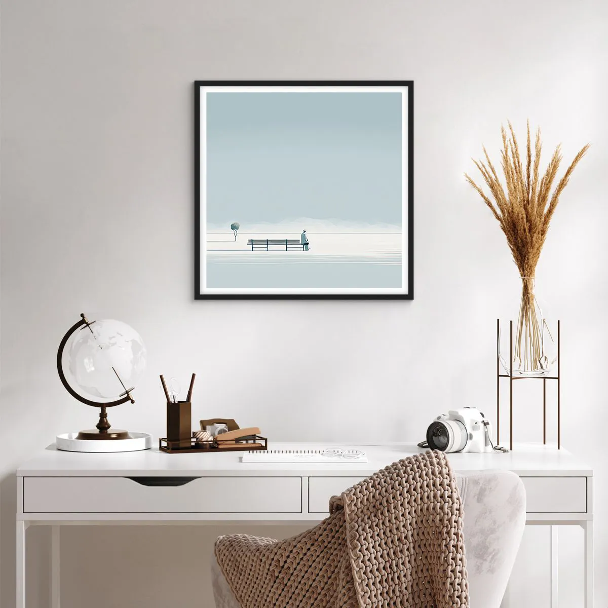 Poster in black frame - Yes, I Am Waiting - 60x60 cm