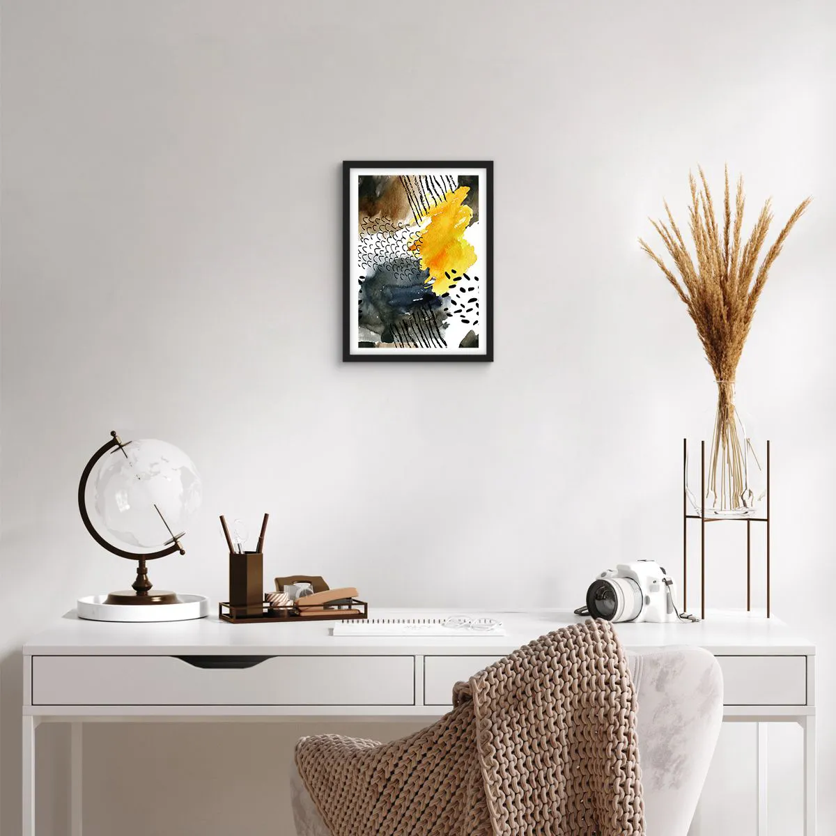 Plakat i sort ramme - Et møde mellem elementerne - 30x40 cm