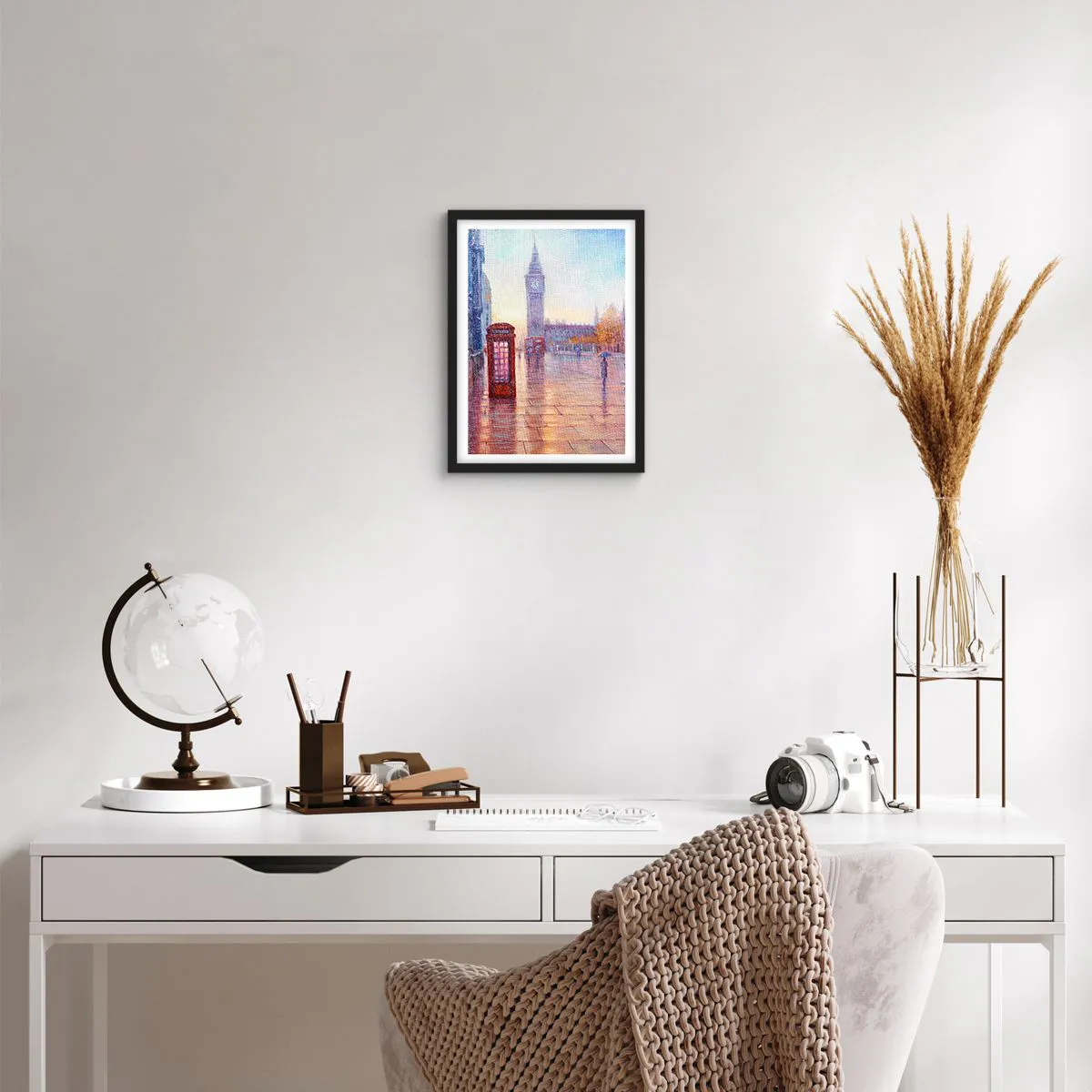 Póster en marco negro - Un día de otoño en Londres - 30x40 cm