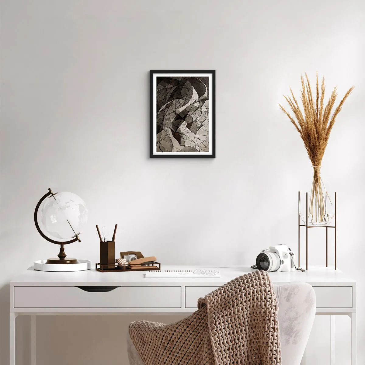 Poster in cornice nera - La circolazione dei colori della terra - 30x40 cm