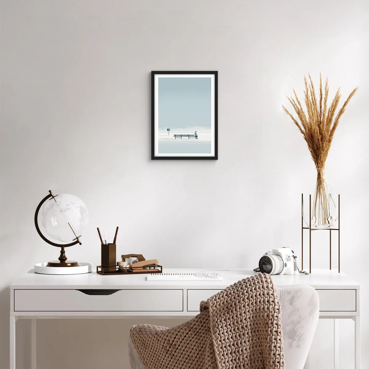 Affiche dans un cadre noir - Poster - Oui, j'attends. - 30x40 cm