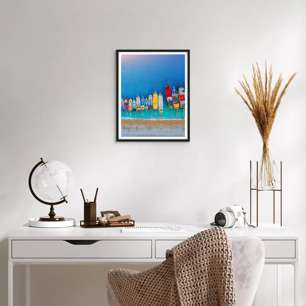 Poster in einem schwarzem Rahmen - Aus der Vogelperspektive - 40x50 cm