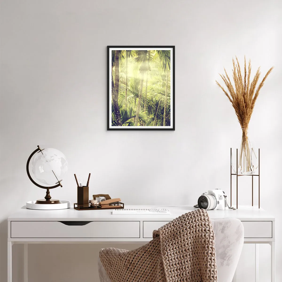 Pôster com moldura preta - No calor verde - 40x50 cm