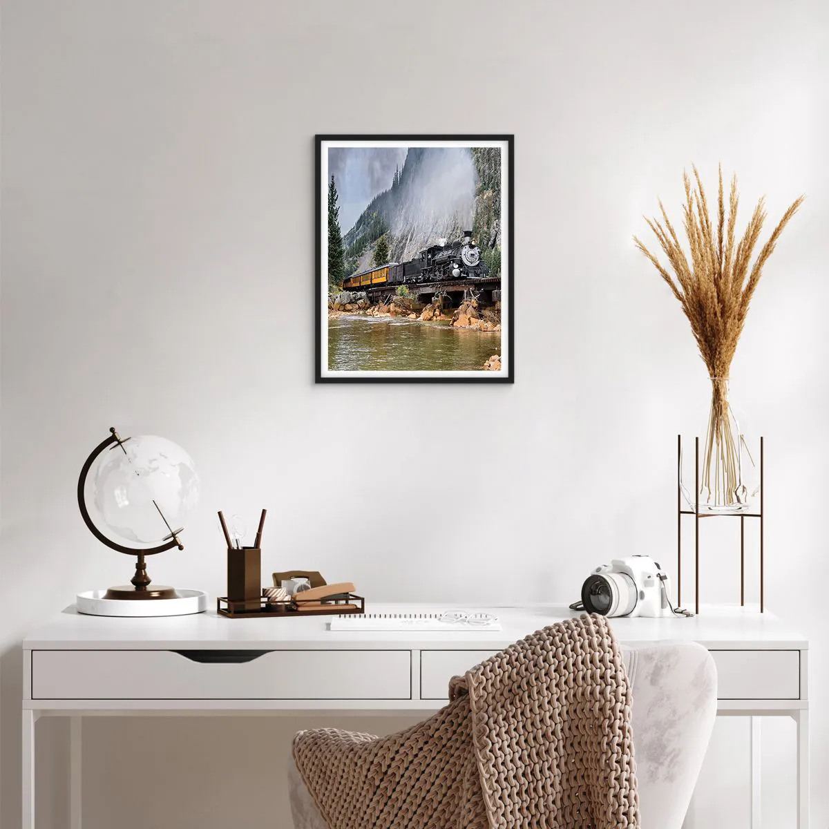 Poster in einem schwarzem Rahmen - Wo willst du hin? Wohin? - 40x50 cm