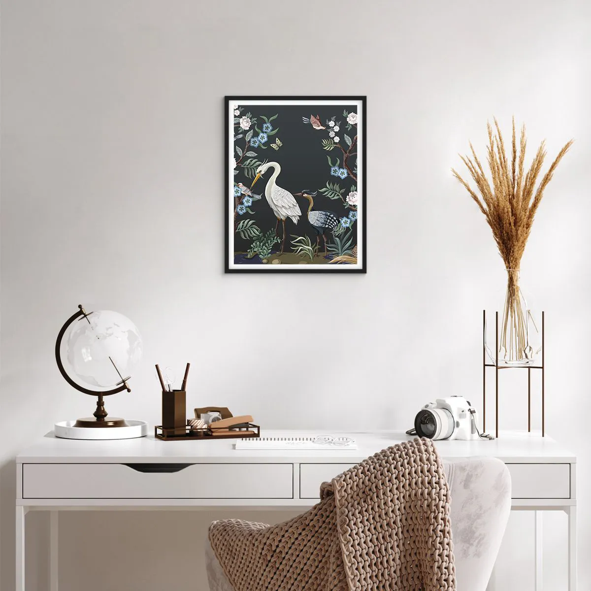 Plakat i sort ramme - Fugleparade - 40x50 cm