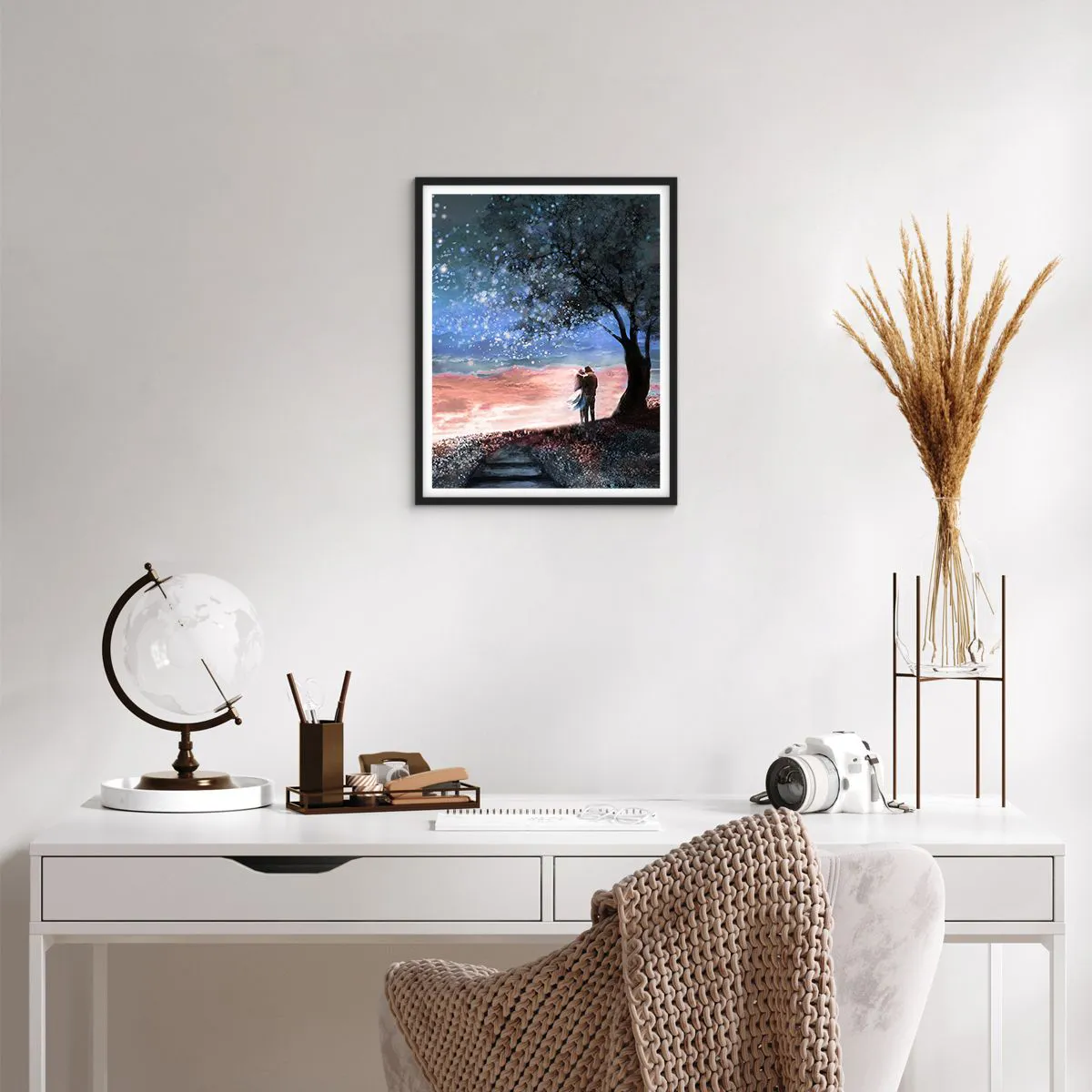 Affiche dans un cadre noir - Poster - Spectacle étoilé - 40x50 cm