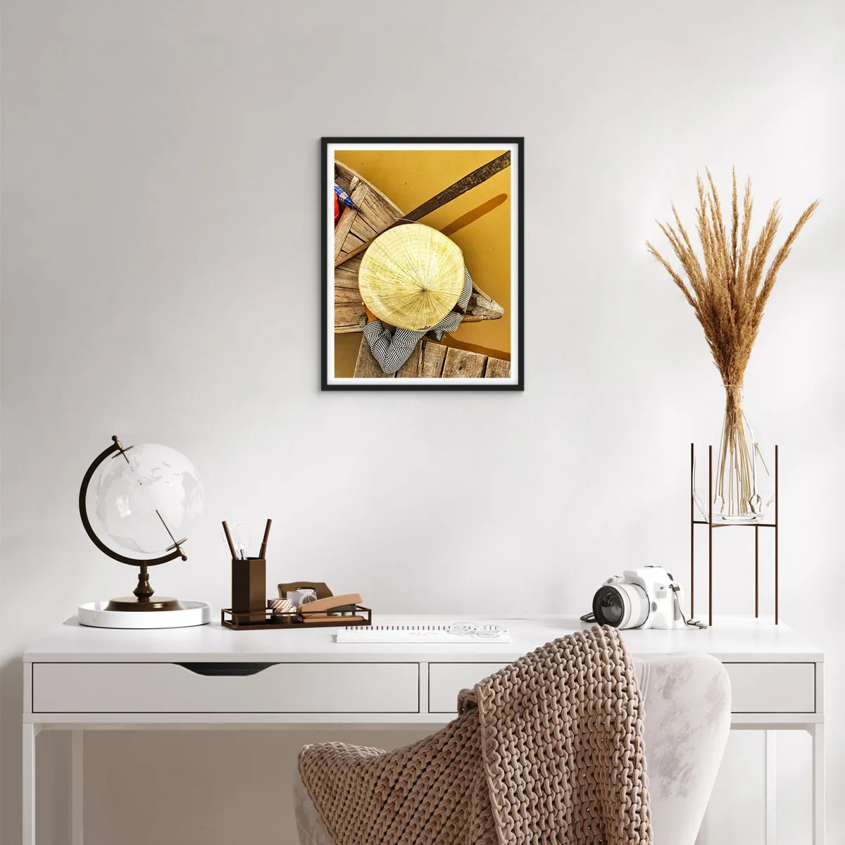 Plakat i sort ramme - Livet på den gule flod - 40x50 cm