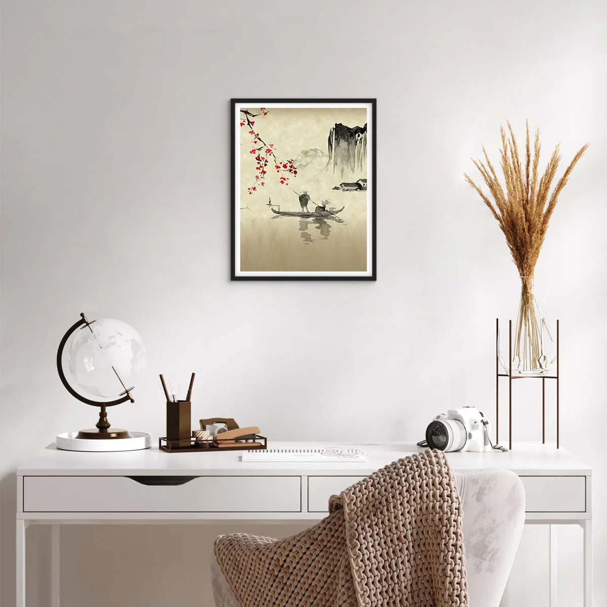 Poszter fehér keretben - A virágzó meggyfák országában - 40x50 cm