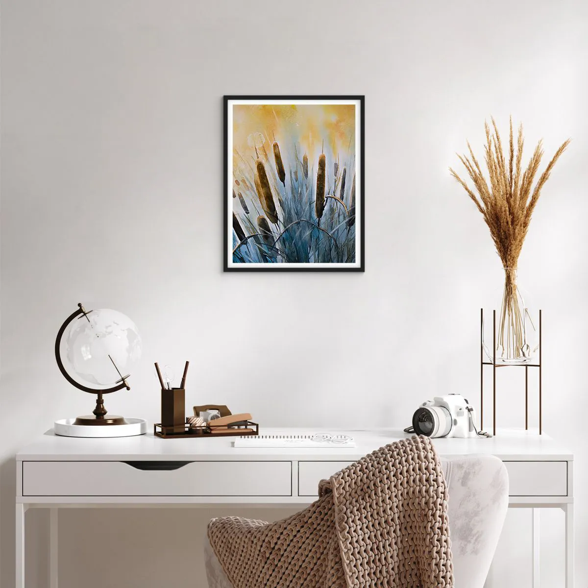 Plakat i sort ramme - Vandets kulde, solens varme - 40x50 cm