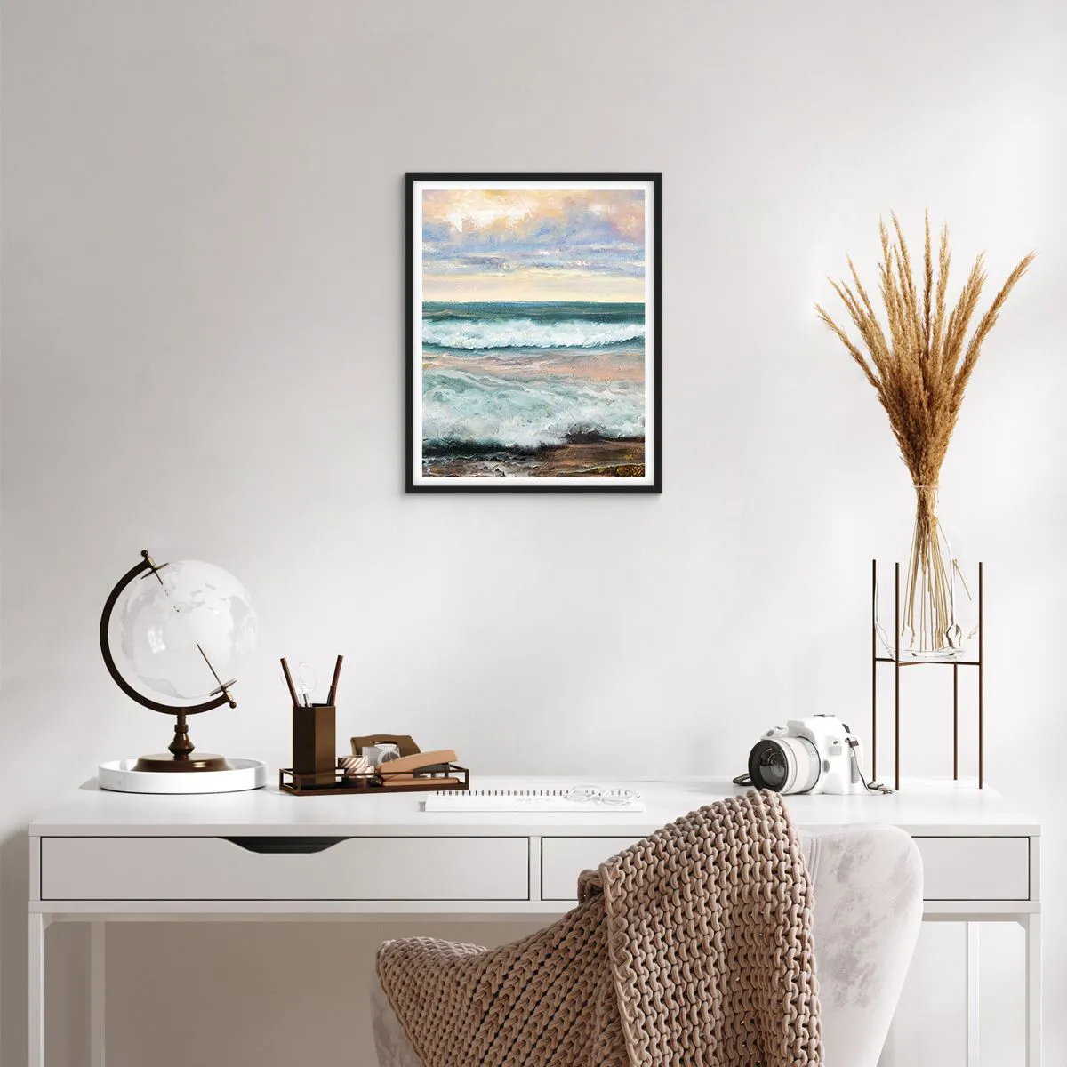 Affiche dans un cadre noir - Poster - Ici tu adouciras ton âme - 40x50 cm