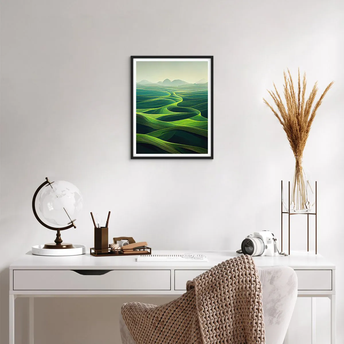 Poster in cornice nera - Nelle valli verdi - 40x50 cm