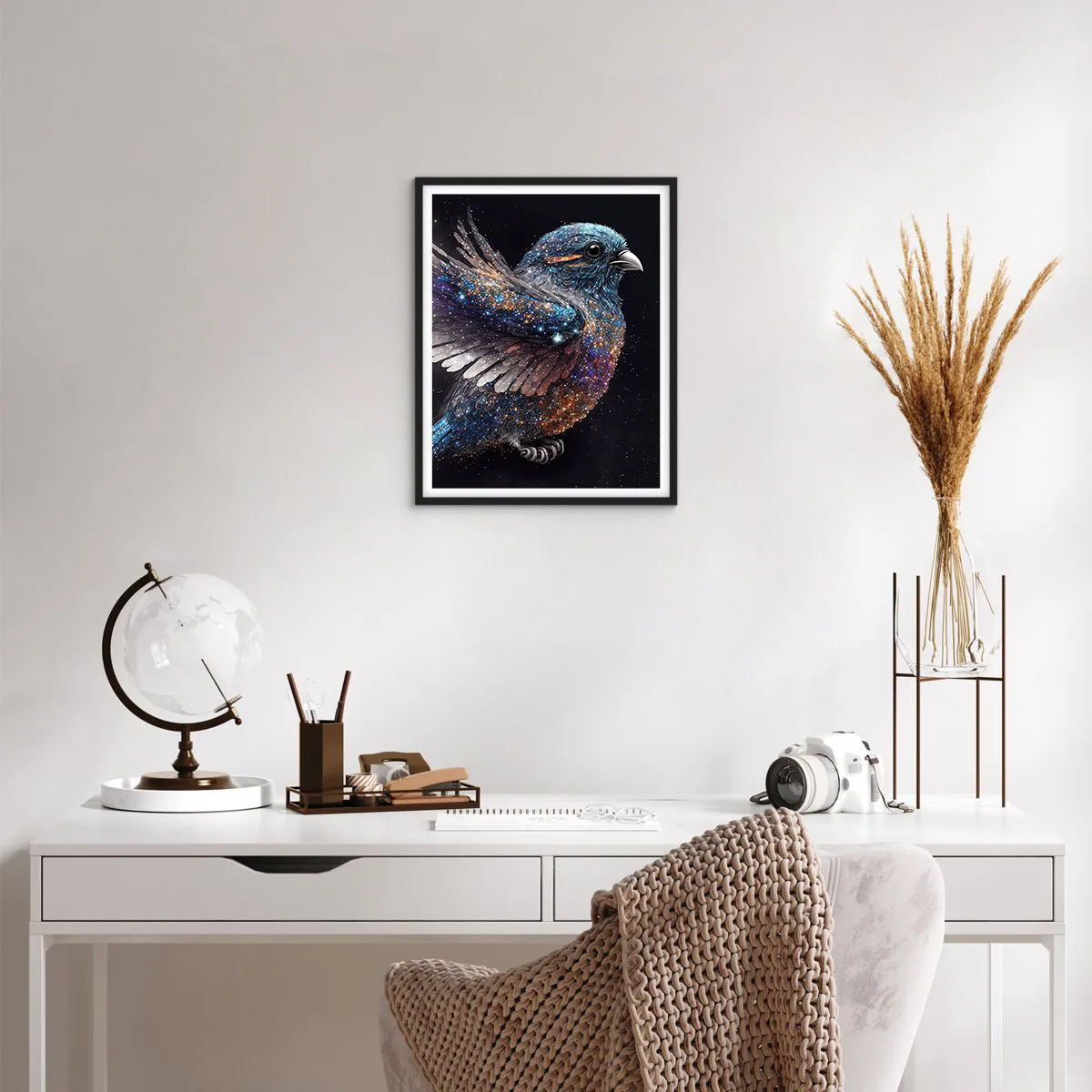 Poster in einem schwarzem Rahmen - Diamantsperling - 40x50 cm