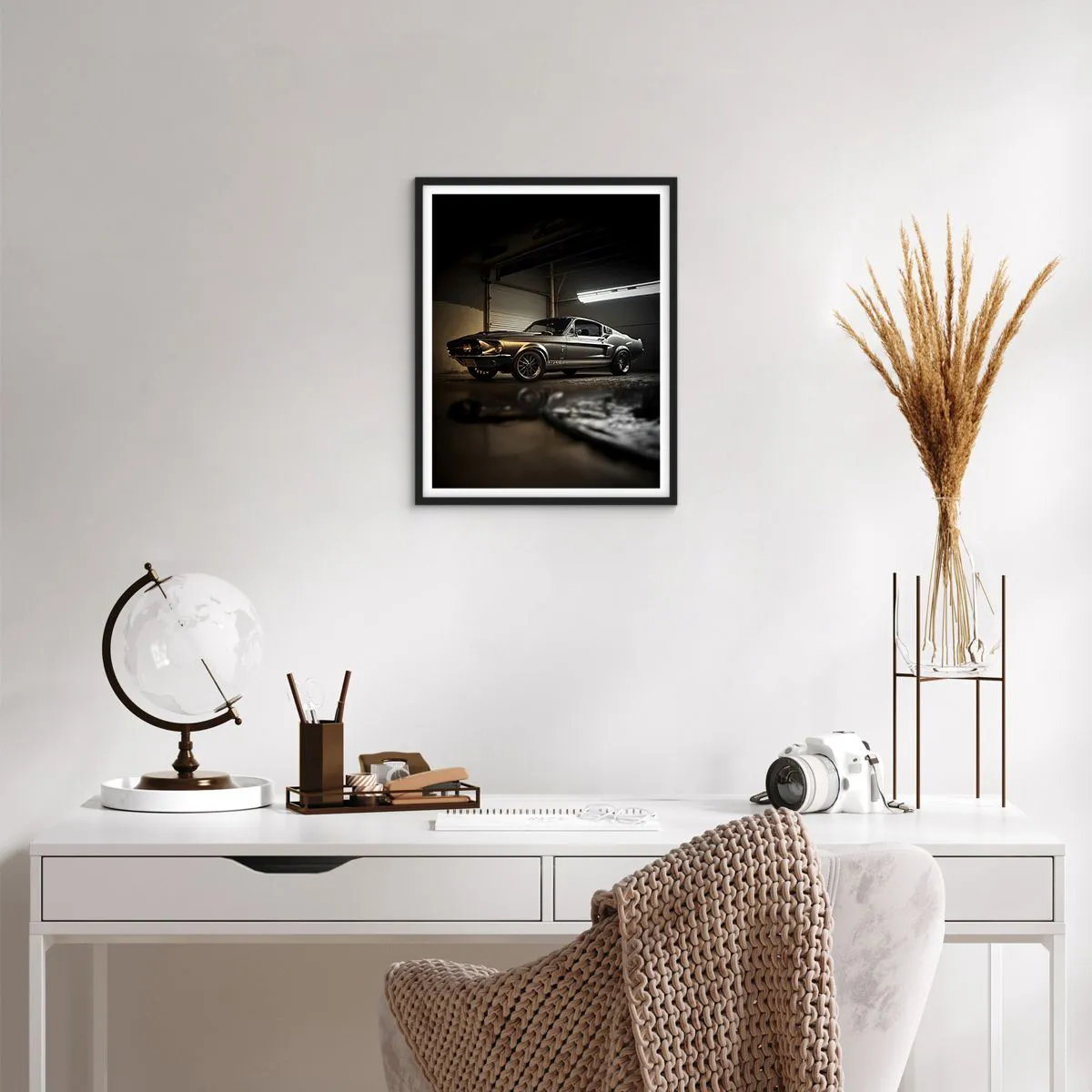 Affiche dans un cadre noir - Poster - Retour dans le passé - 40x50 cm