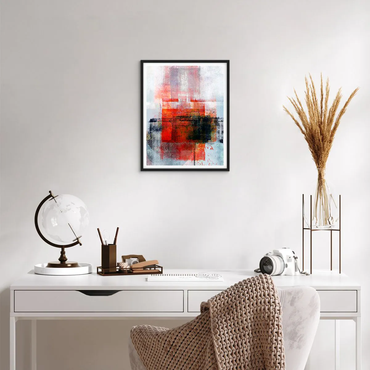 Poster in black frame - Glowing Composition - 40x50 cm