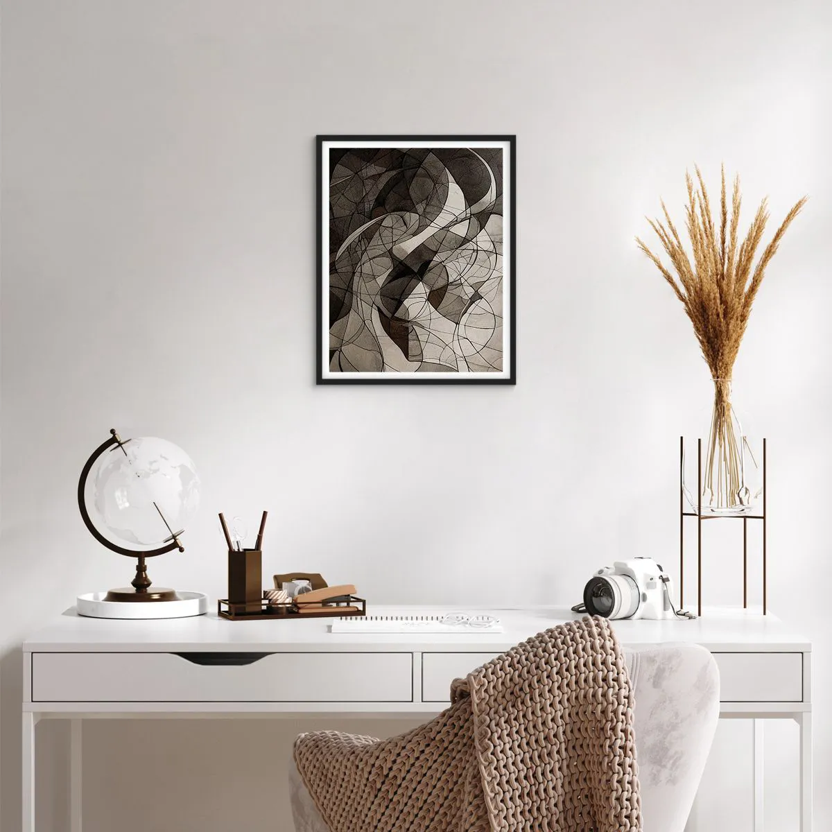 Affiche dans un cadre noir - Poster - Circulation des couleurs de la terre - 40x50 cm