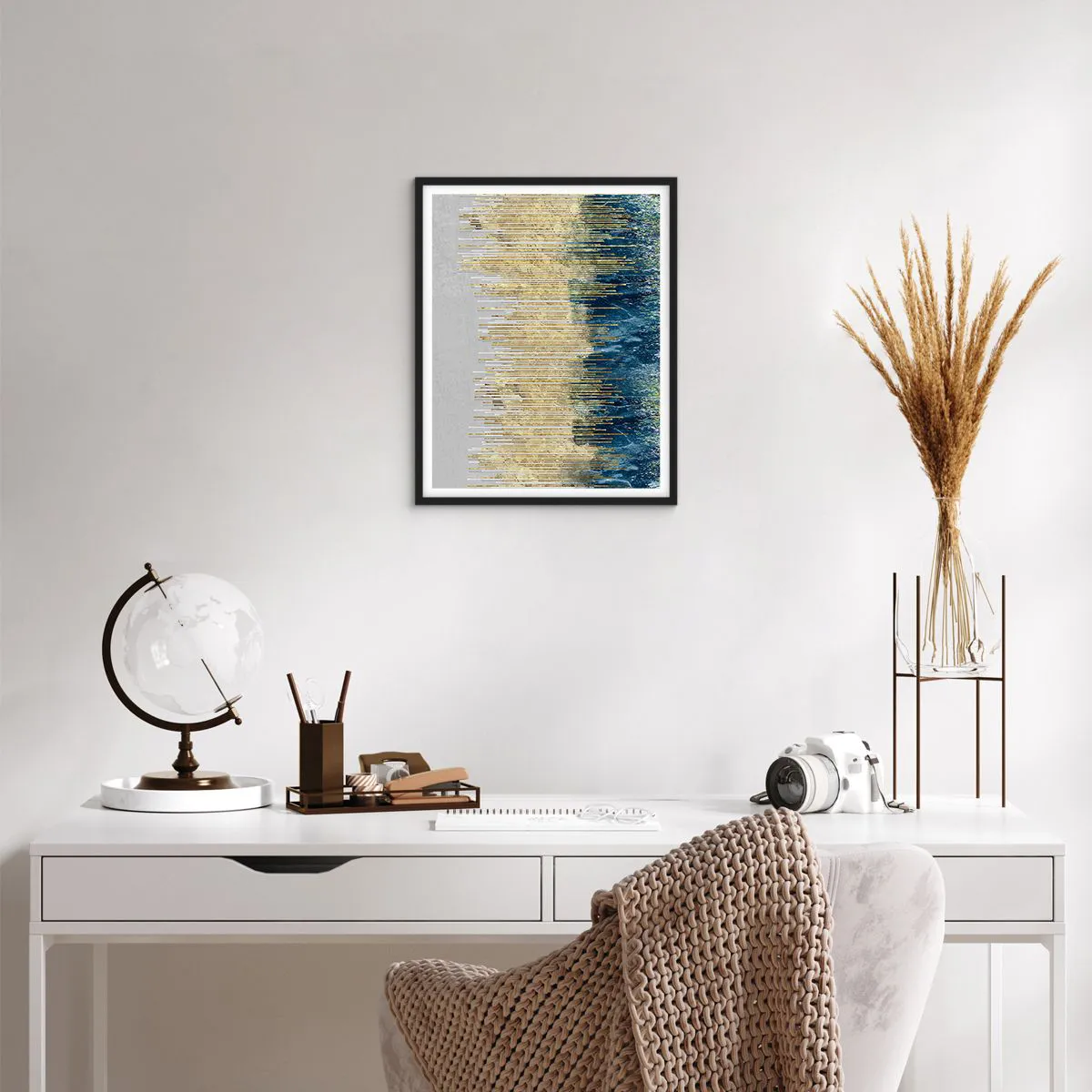 Plakat i sort ramme - Forgyldt grænse - 40x50 cm