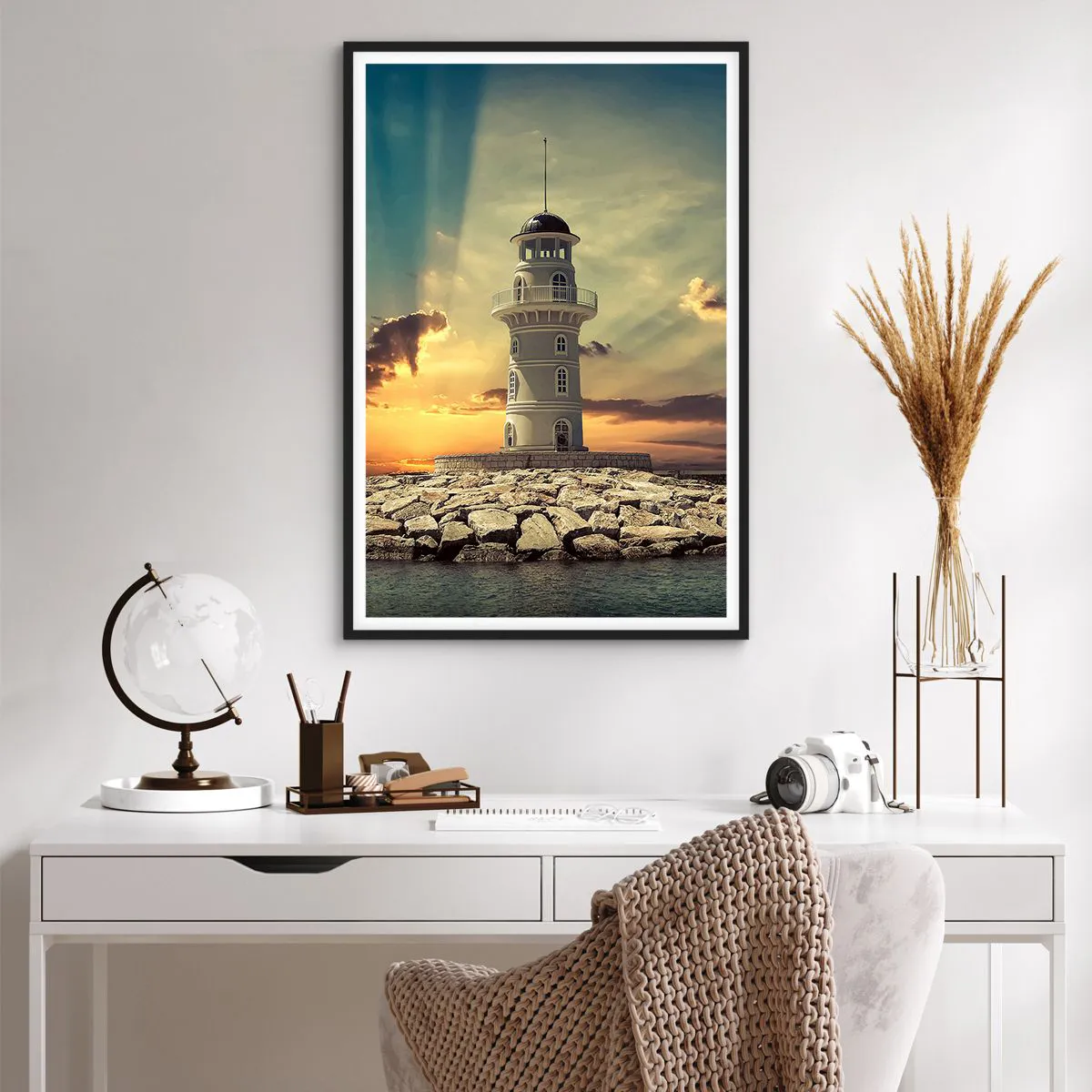 Plakat i sort ramme - Lys - Godhed - Skønhed - 61x91 cm