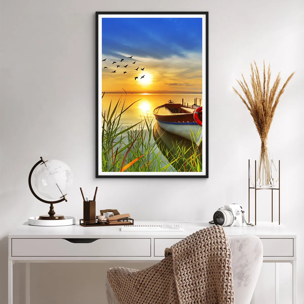 Poszter fehér keretben - A kormoránok már repülnek el - 61x91 cm