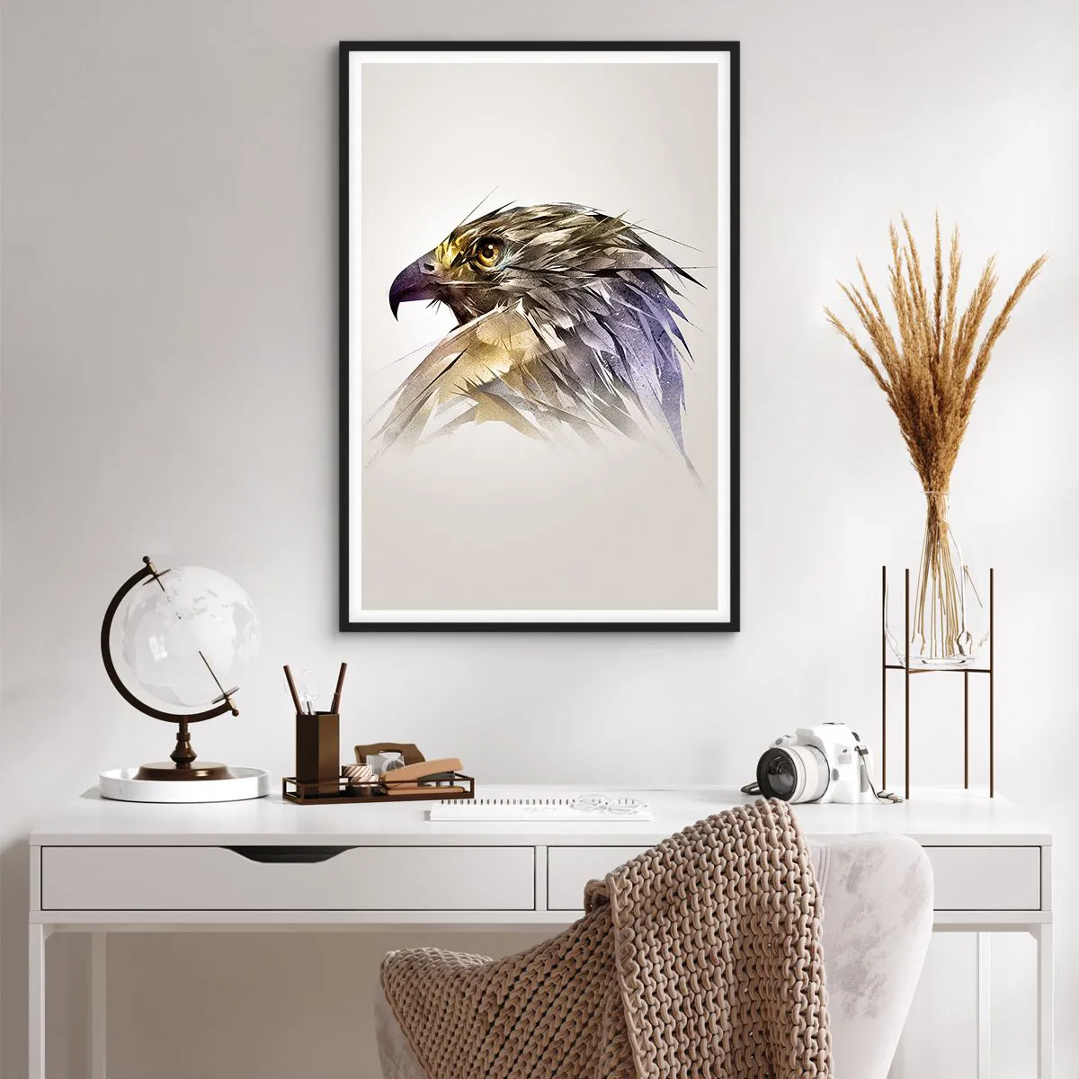 Poszter fehér keretben - Egy harcos portréja - 61x91 cm