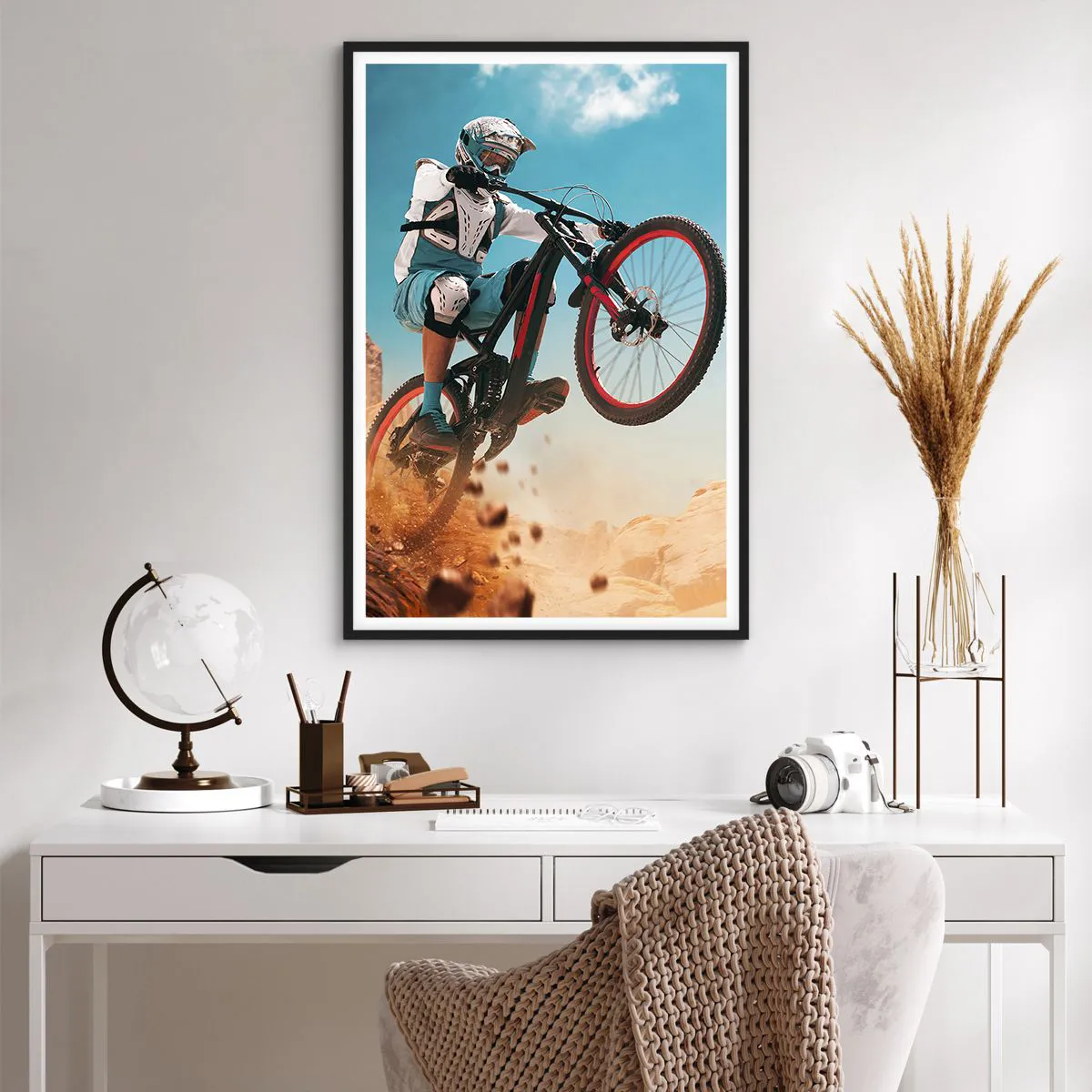 Plakat w czarnej ramie - Rowerowy demon szaleństwa - 61x91 cm