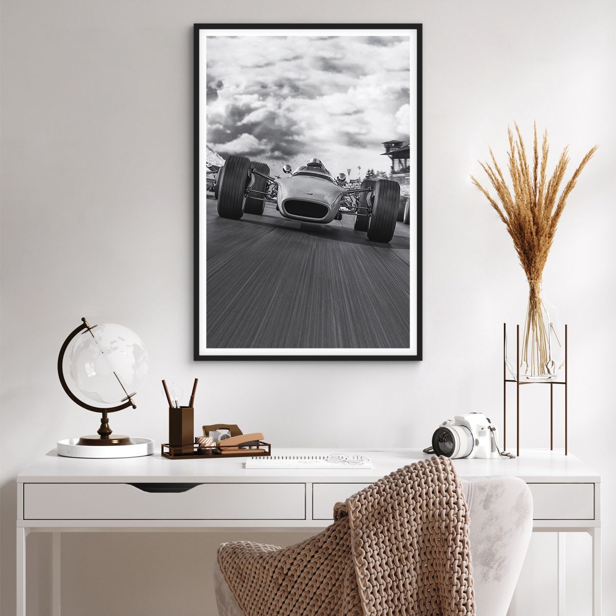 Poster Voiture Vintage 61x91cm - Déco Murale Sport Automobile - ARTTOR