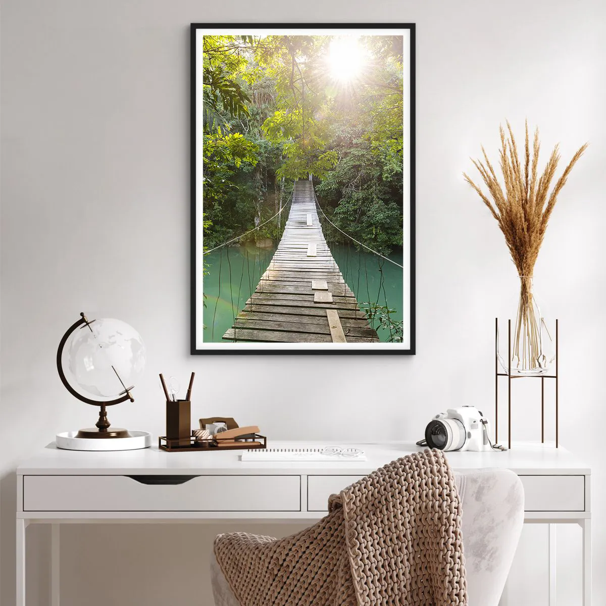 Plakat w czarnej ramie - Nad lazurową wodą do lazurowego lasu - 61x91 cm