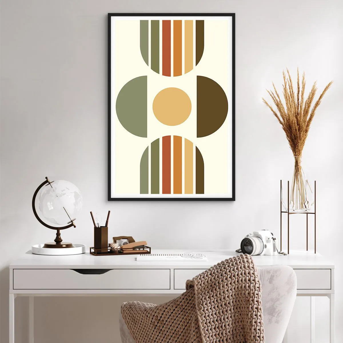 Plakat i sort ramme - I jordfarver - 61x91 cm