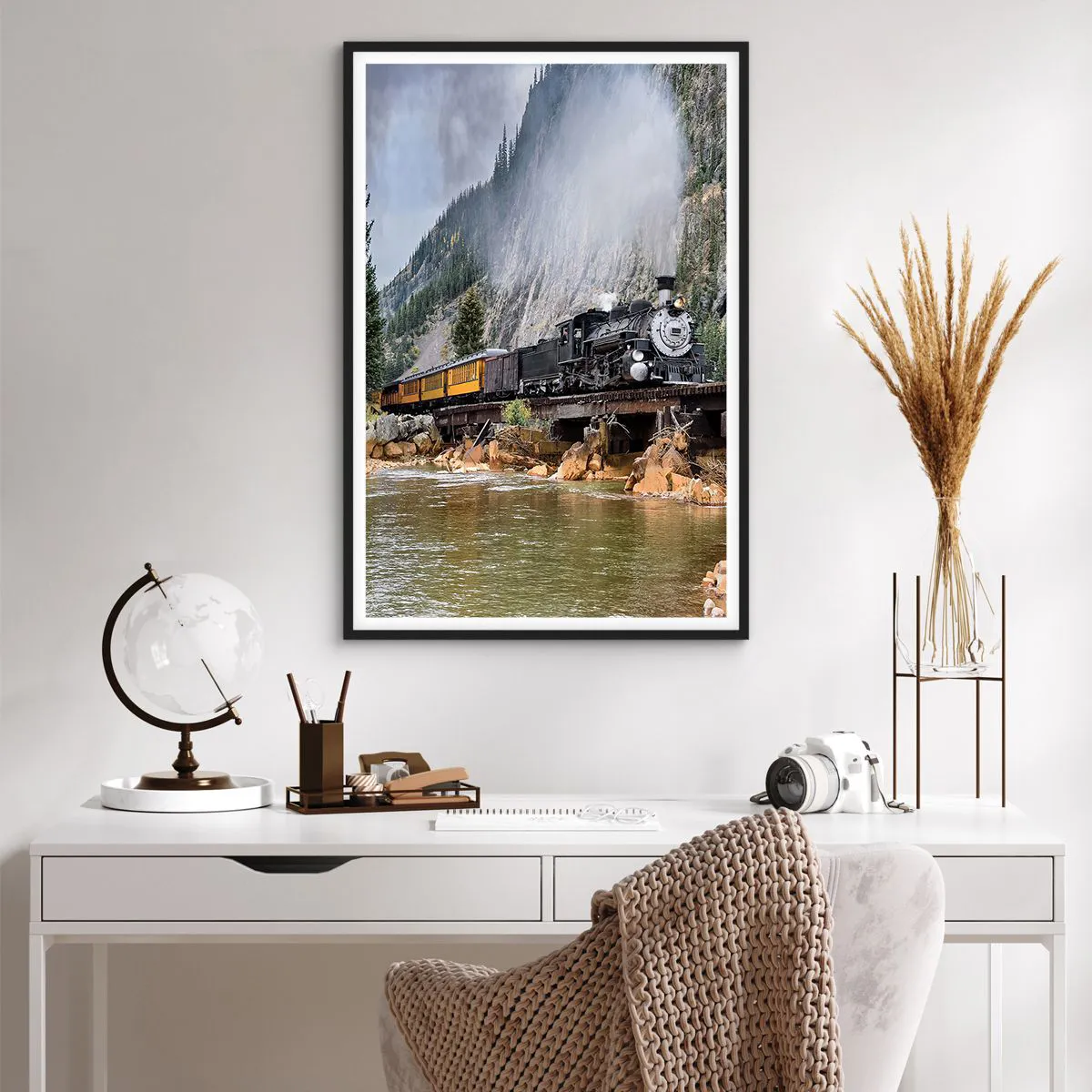 Plakat i sort ramme - Og hvorhen? Hvorhen? - 61x91 cm