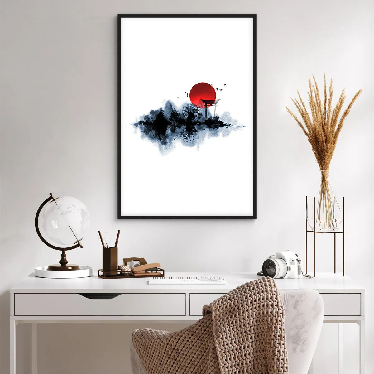 Póster en marco negro - Visión japonesa - 61x91 cm