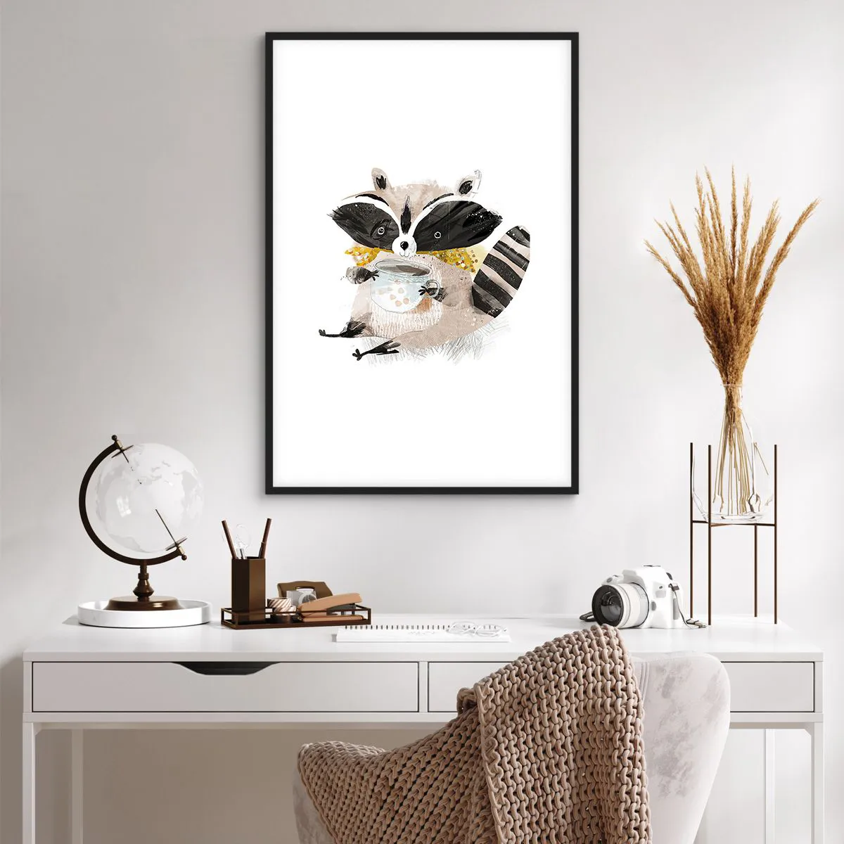 Plakat i sort ramme - Min ven vaskebjørnen - 61x91 cm