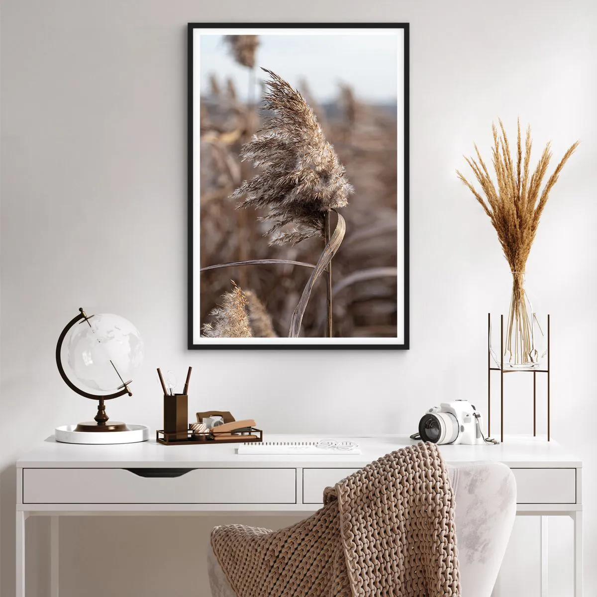 Poster in einem schwarzem Rahmen - Zeit, mit dem Wind zu gehen - 61x91 cm