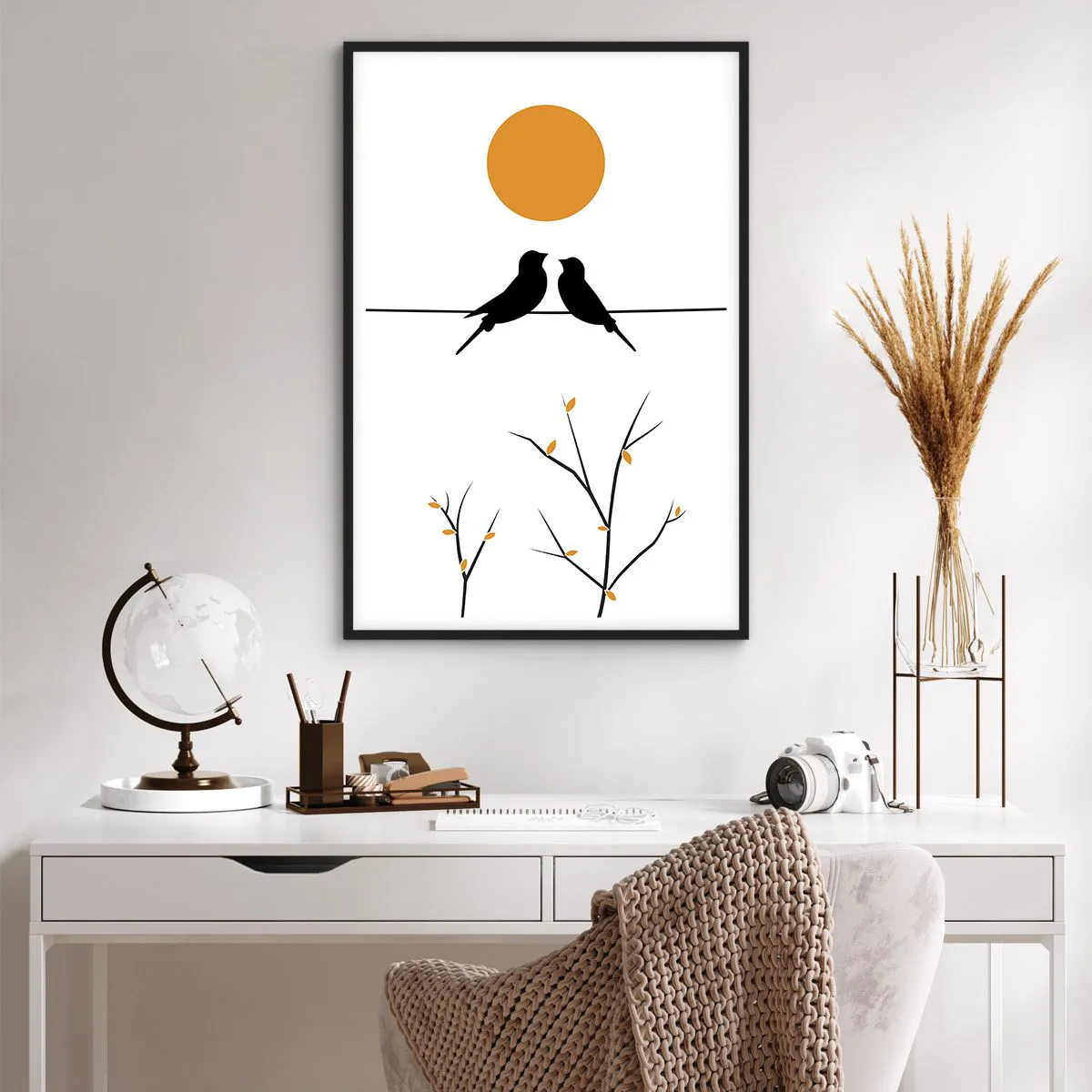 Plakat i sort ramme - Nattergal - 61x91 cm