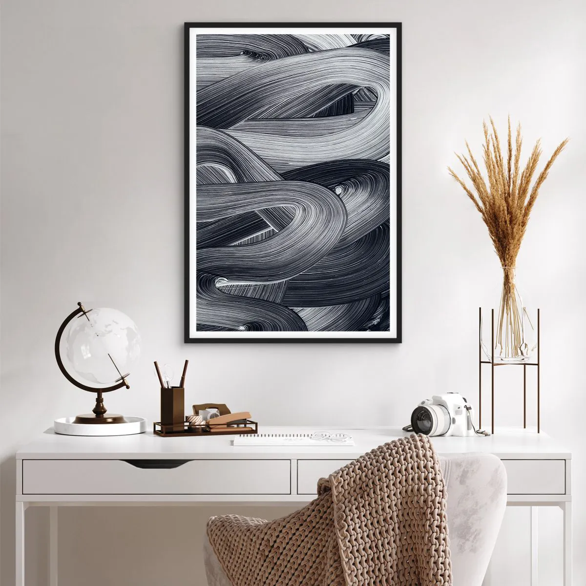 Affiche dans un cadre noir - Poster - La fluidité de la réalité - 61x91 cm