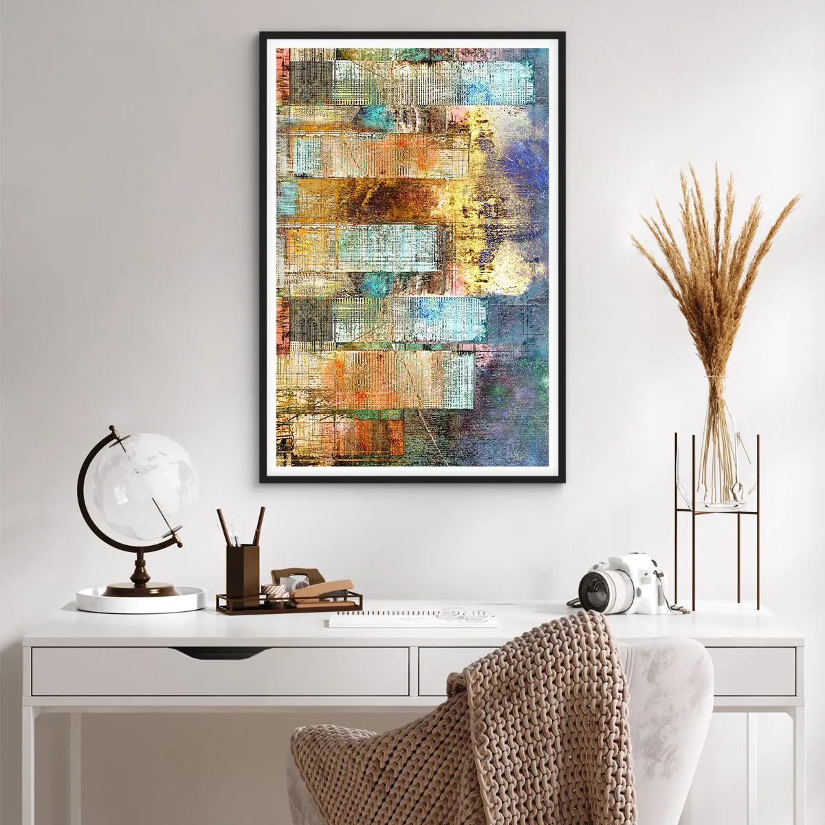 Affiche dans un cadre noir - Poster - Une métropole ensoleillée - 61x91 cm