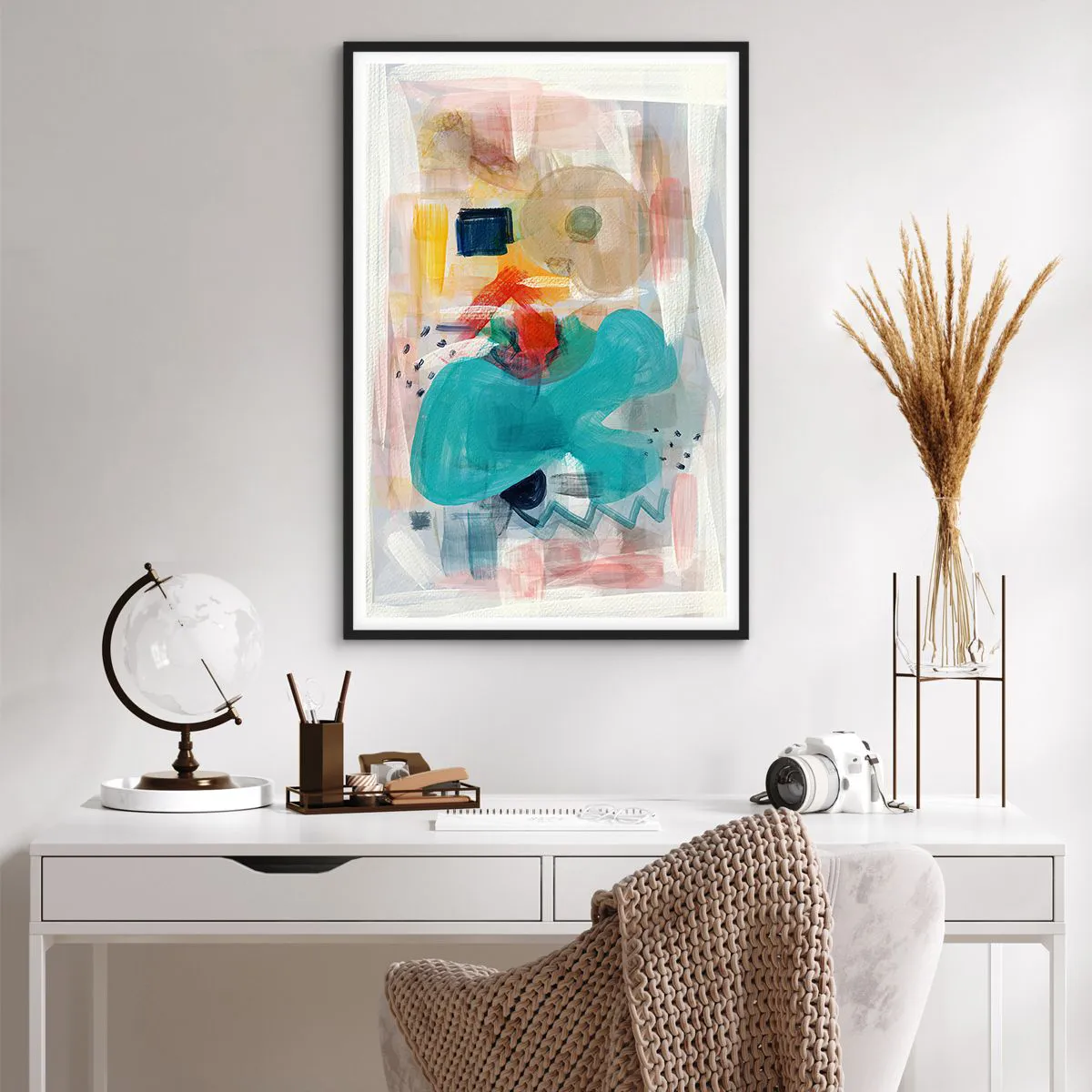 Plakat w czarnej ramie - Kolorowa gra - 61x91 cm