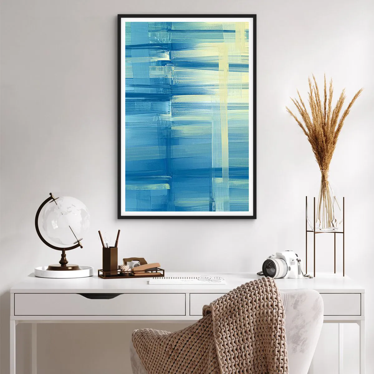 Poster in black frame - Composition In Turquoise - 61x91 cm