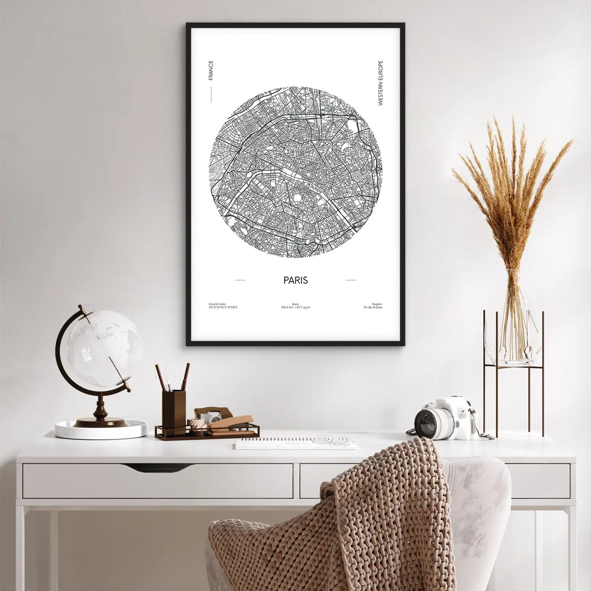 Plakát v černém rámu - Anatomie Paříže - 61x91 cm