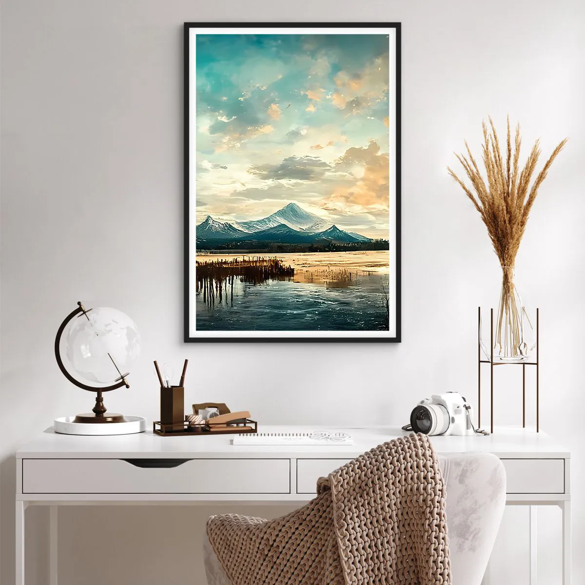 Poster in einem schwarzem Rahmen - Unter dem Schutz des Himmels - 61x91 cm