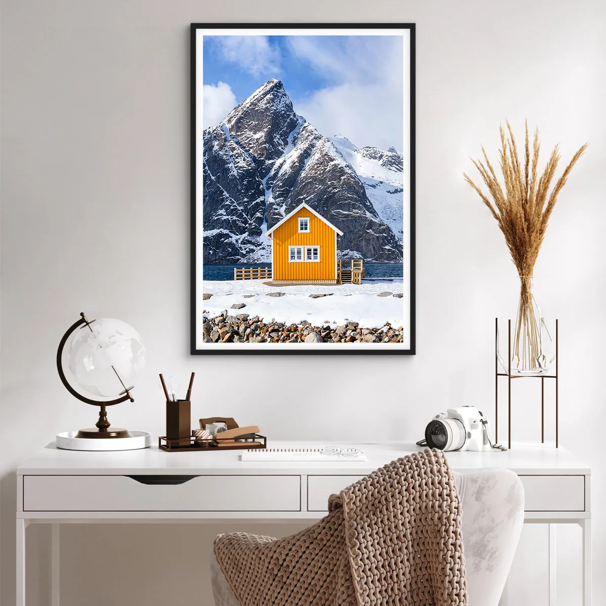 Plagát v čiernom ráme - Škandinávska dovolenka - 61x91 cm