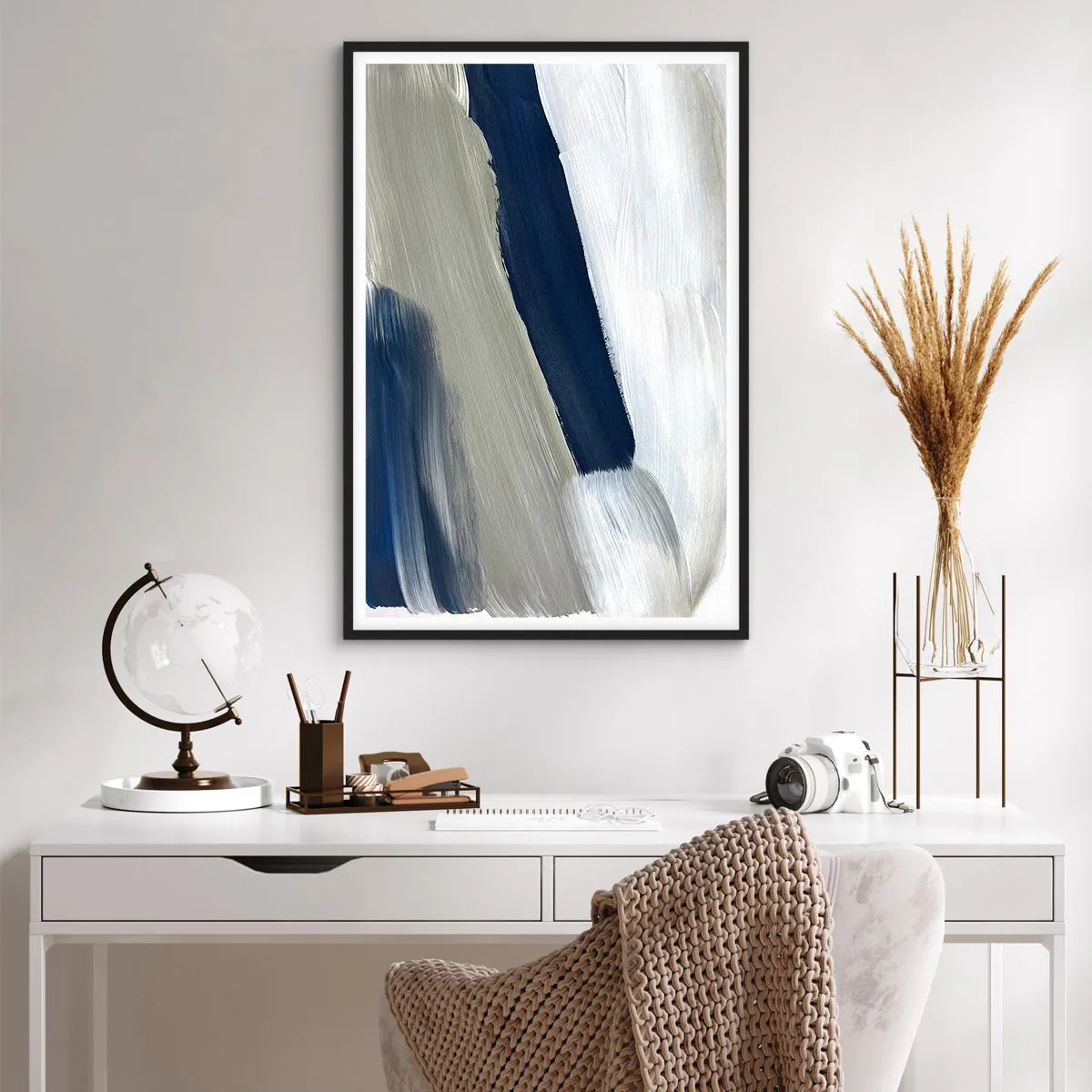 Pôster com moldura preta - Encontro com a brancura - 61x91 cm