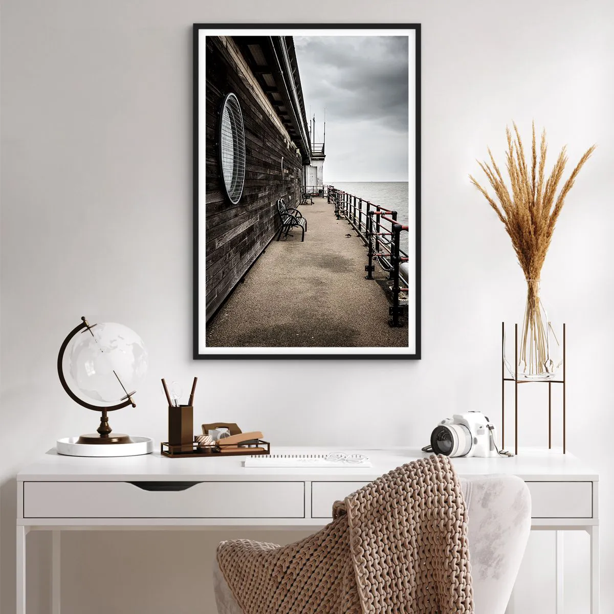 Affiche dans un cadre noir - Poster - Le temps s'est arrêté - 61x91 cm