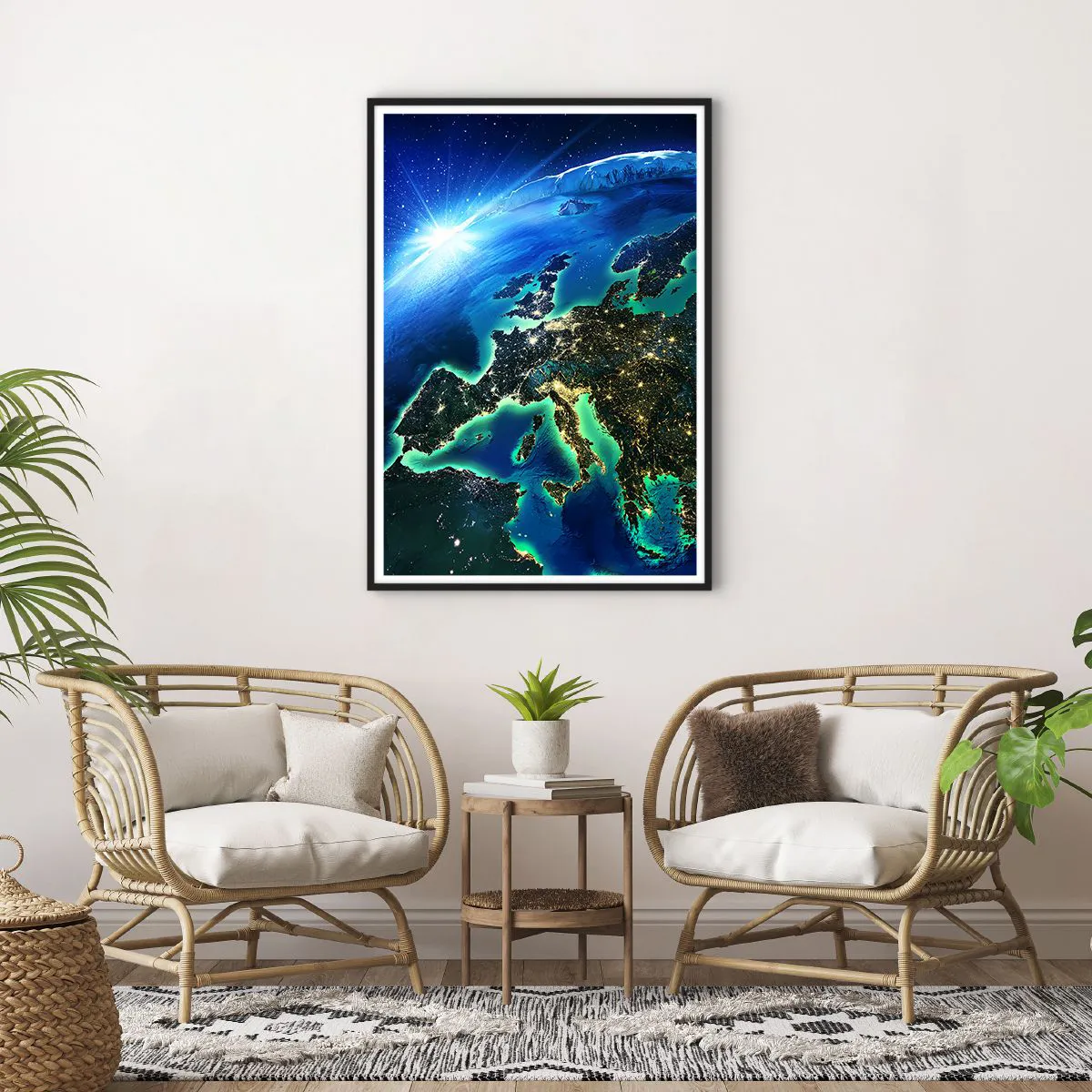 Póster en marco negro - Una Europa resplandeciente - 70x100 cm