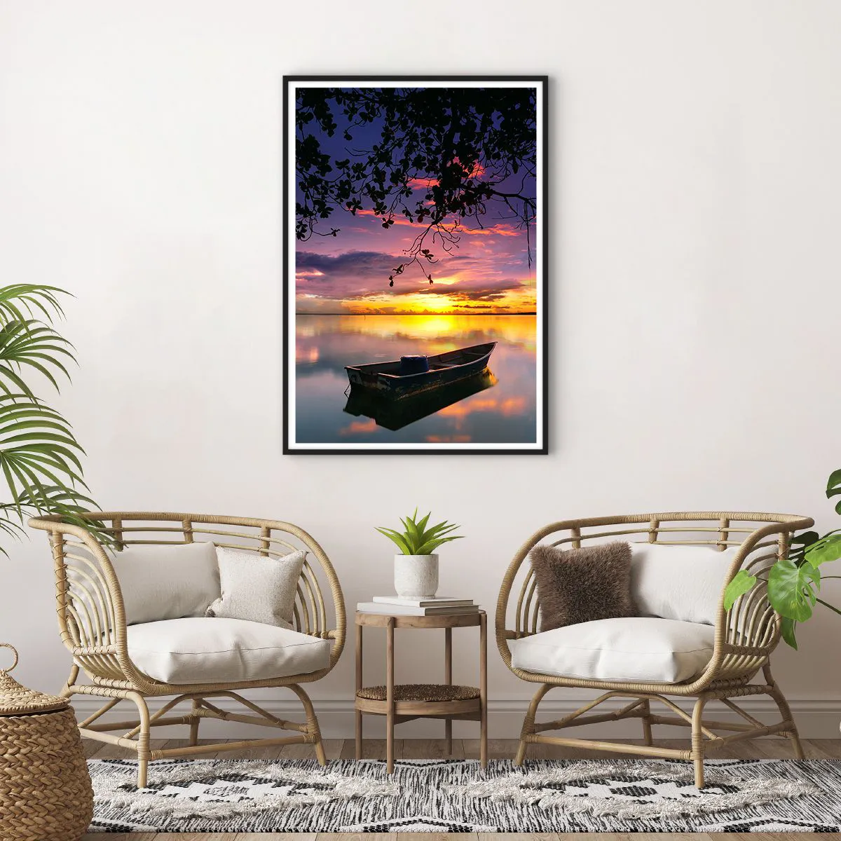 Poster in einem schwarzem Rahmen - Du scheinst mitten am Himmel zu hängen... - 70x100 cm