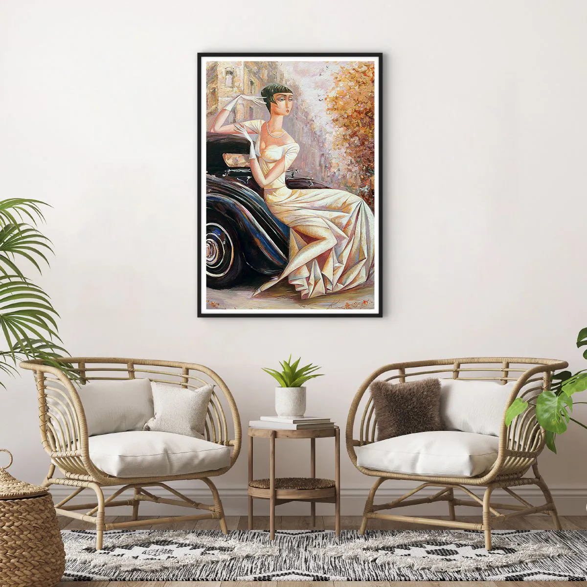 Plakat i sort ramme - Retro elegance - 70x100 cm