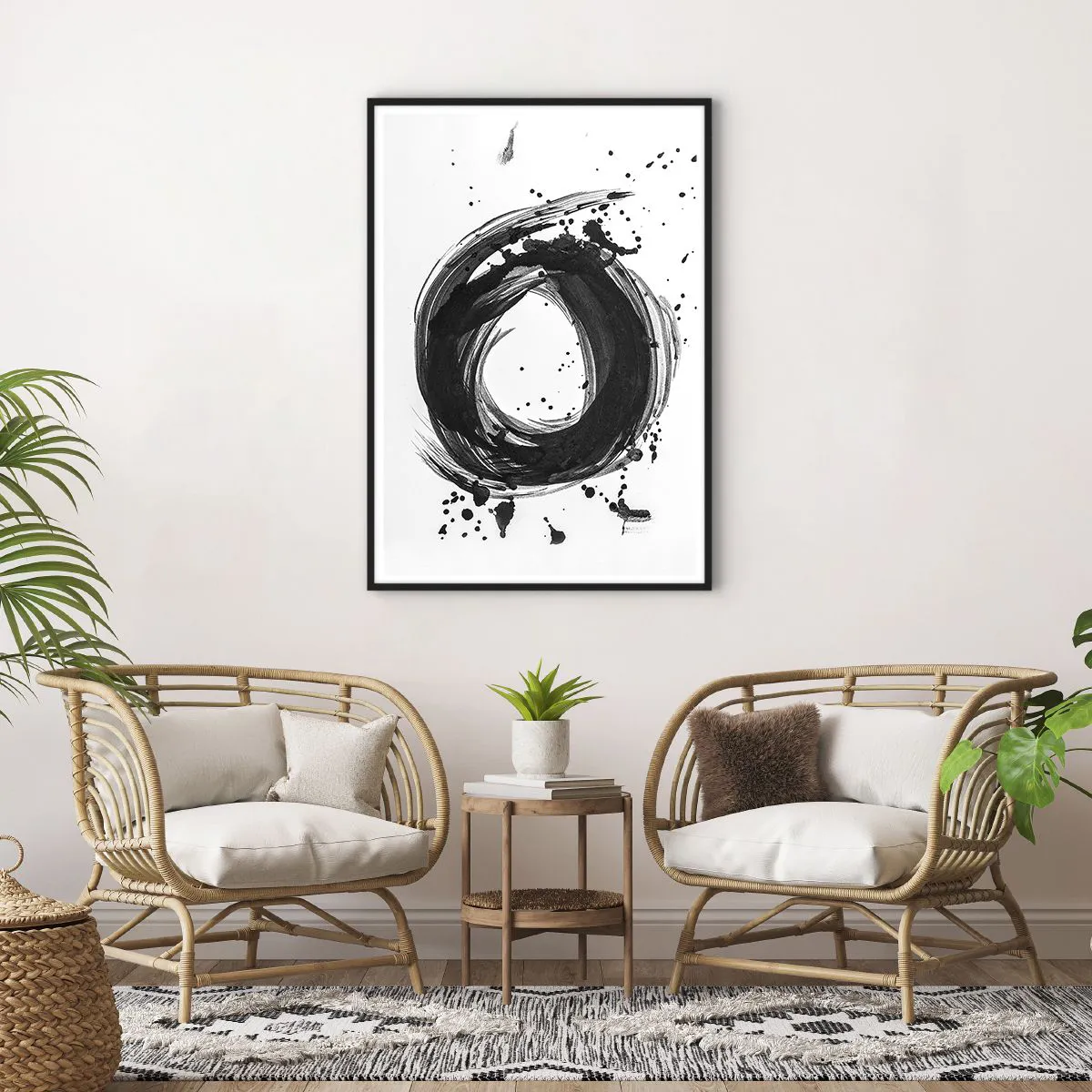 Affiche dans un cadre noir - Poster - Le tourbillon de la création - 70x100 cm