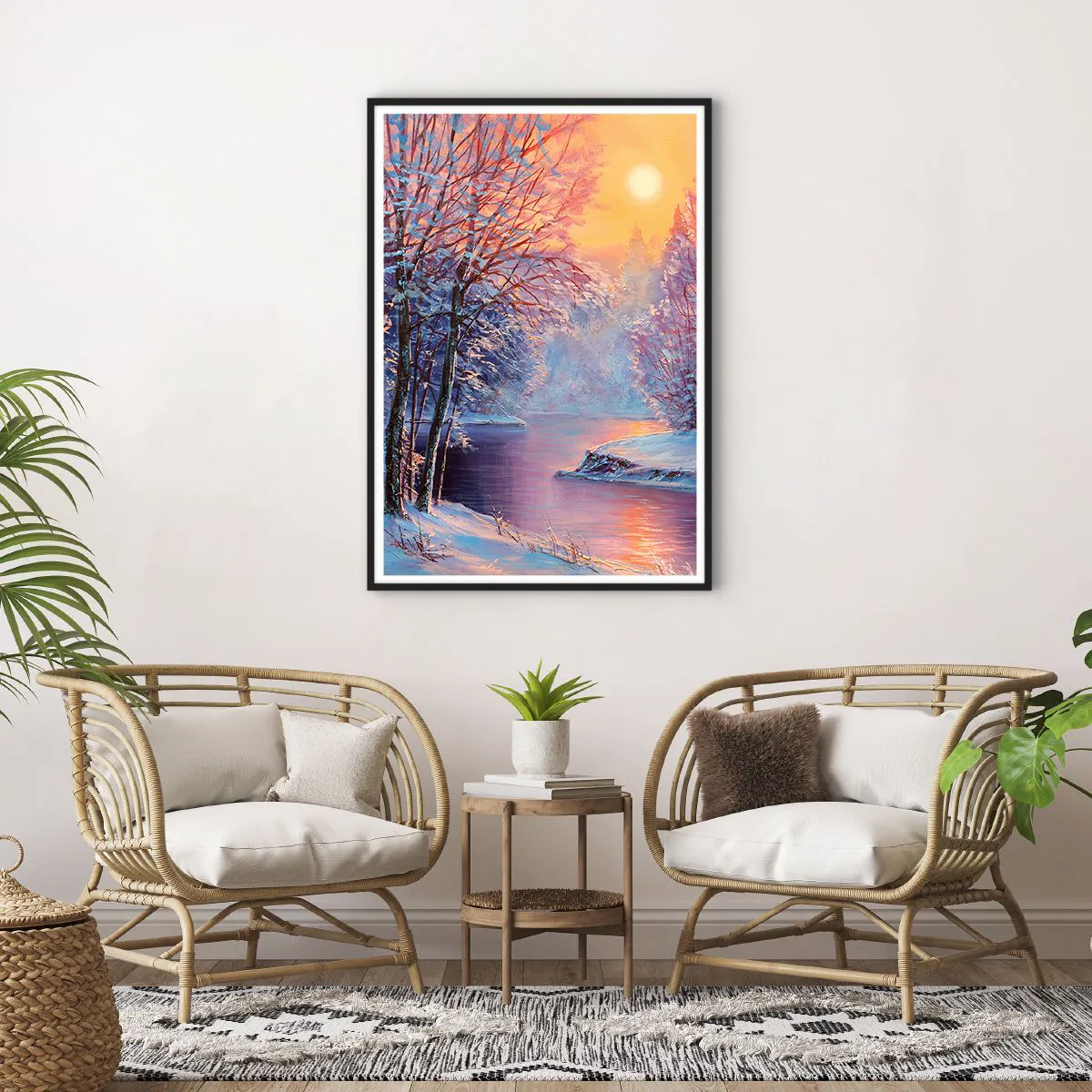 Poster in black frame - Colours of Winter - 70x100 cm