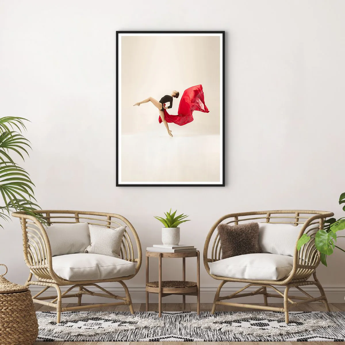 Affiche dans un cadre noir - Poster - Rouge et noir - 70x100 cm