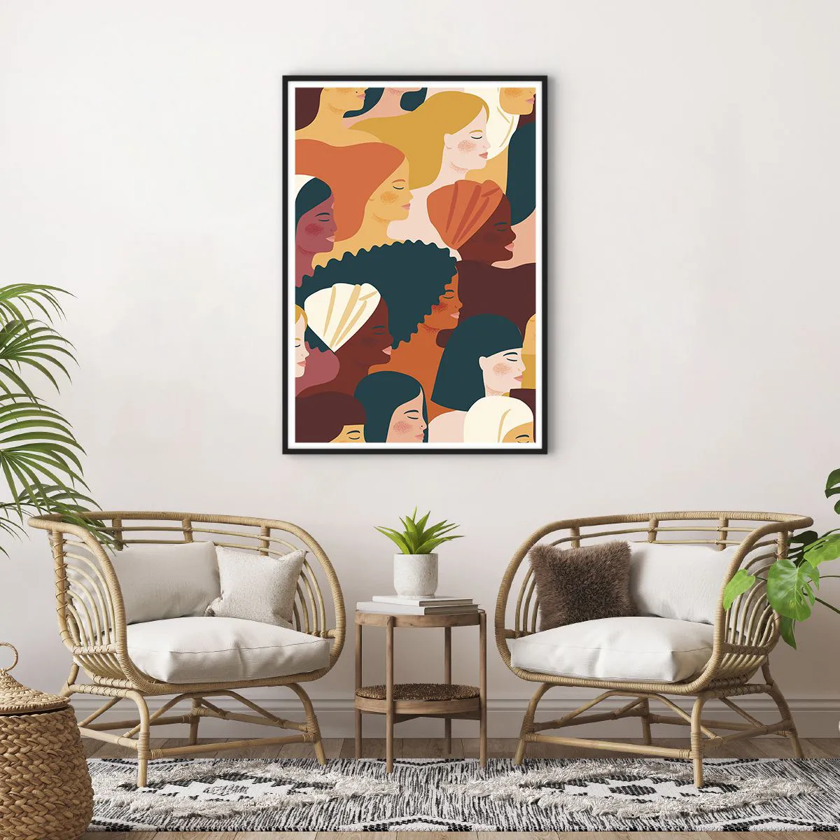 Plakat i sort ramme - Kun kvindelighed - 70x100 cm