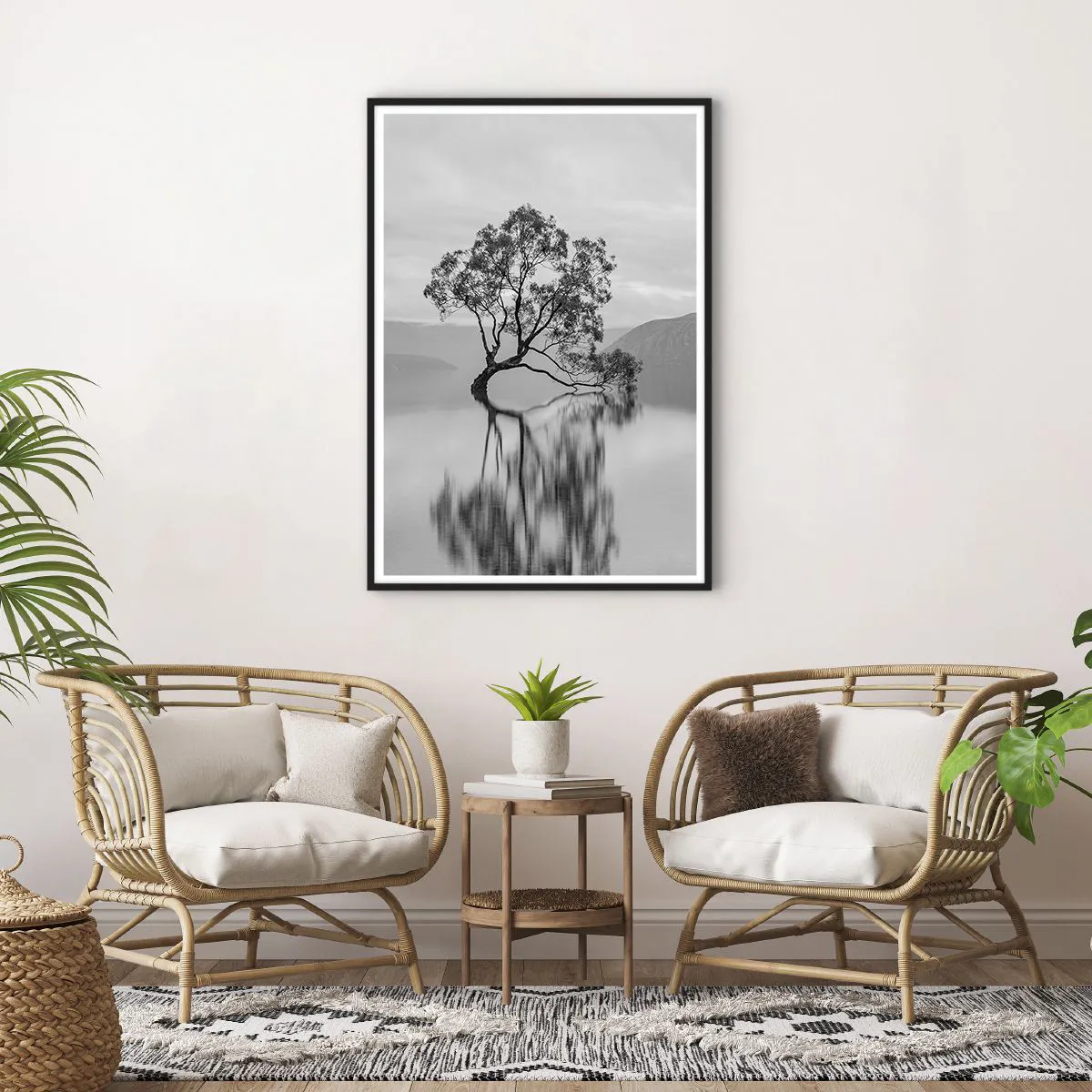 Plakat i sort ramme - Der findes et land - 70x100 cm