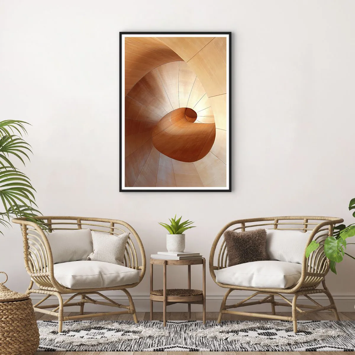 Affiche dans un cadre noir - Poster - Serpentin architectural - 70x100 cm